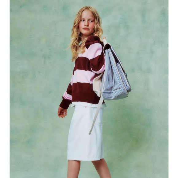 Zara Handbags - ZARA Satchel style school backpack with a striped print.